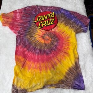 Santa Cruz Skateboards‎ T-Shirt Tie Dye Swirl Mens Medium Graphic Tee